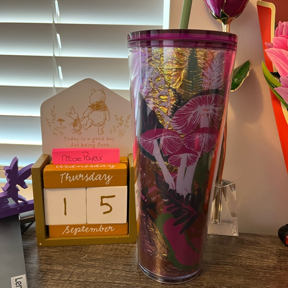 Starbucks 2022 Halloween Iridescent Mushroom Foil Tumbler